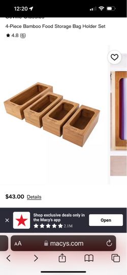 Ziplock storage organizer bamboo