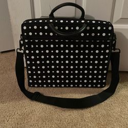 Pretty ! Black & White Lap Top / Computer Travel Case 