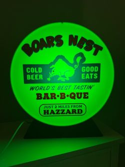 Boar's Nest" (The Dukes of Hazzard) RGB LED Light-Up Sign with Remote Control