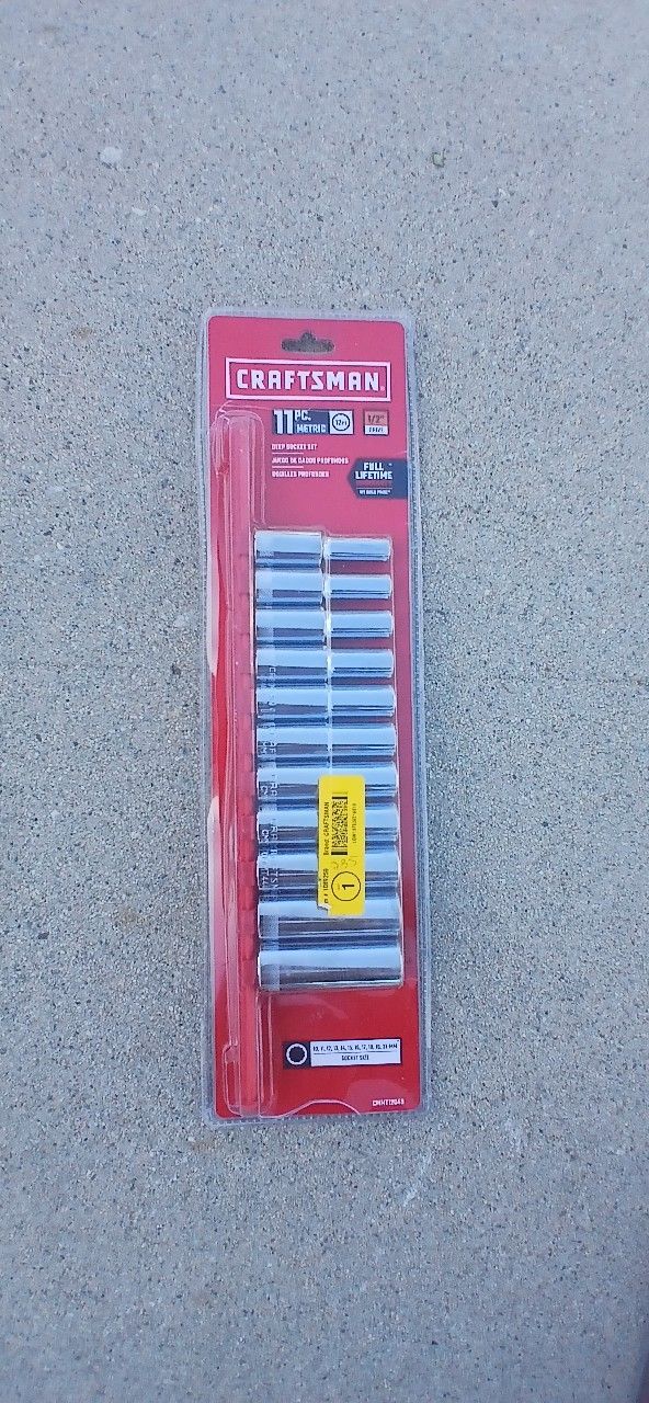 CRAFTSMAN Socket Set, Metric, 3/8-Inch Drive, 6-Point, 11-Piece