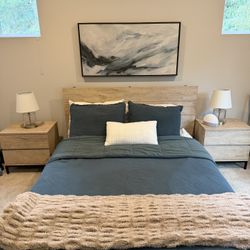 Queen Bed Frame & Matching Nightstands (set)