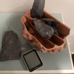 Fish Or Reptile Rocks With Thermometer