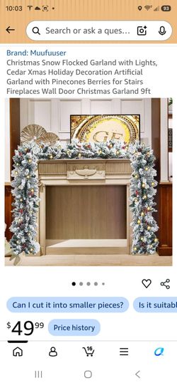 9 foot flocked garland NEW