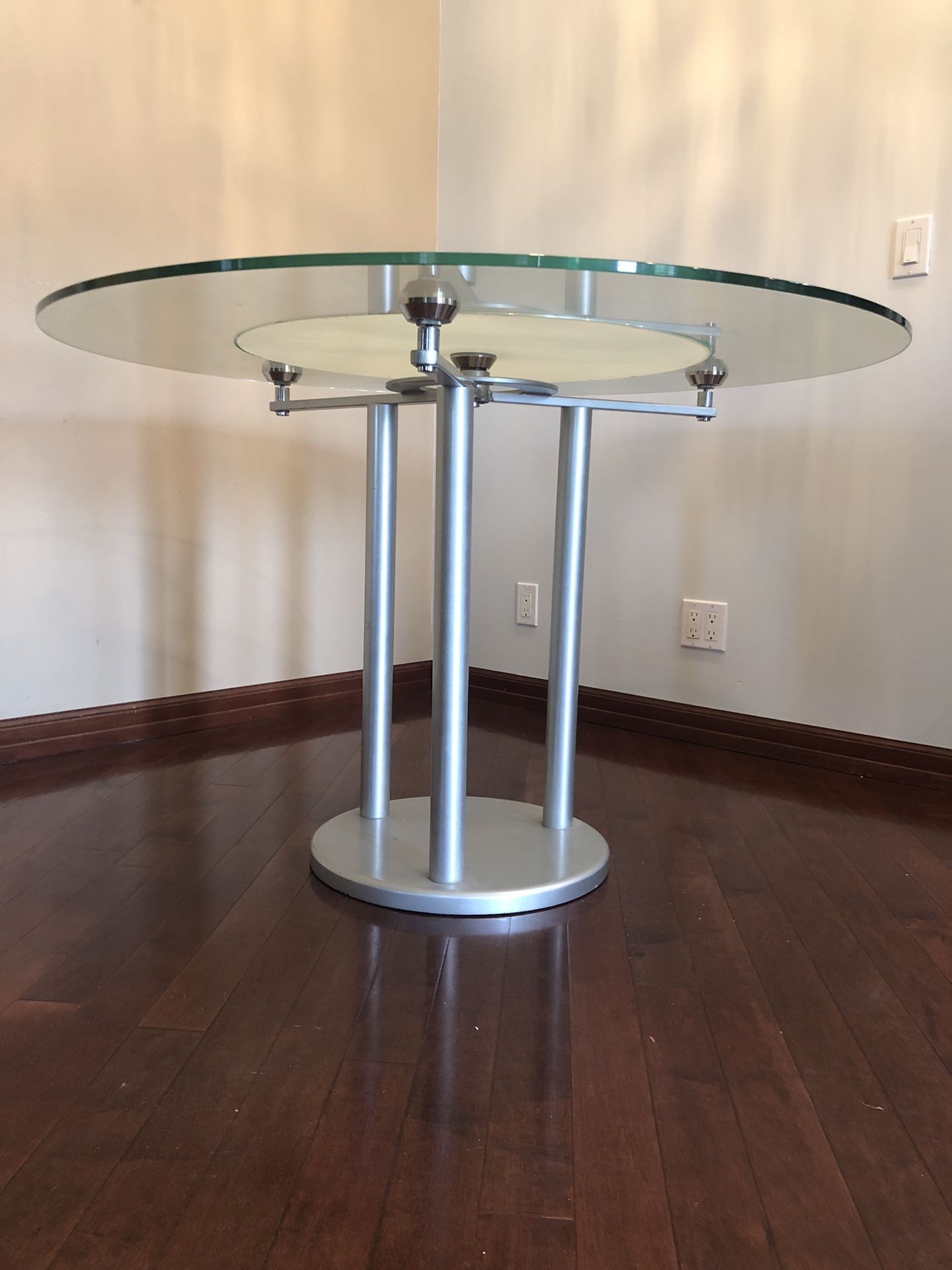 Glass Table With Lazy Susan Insert