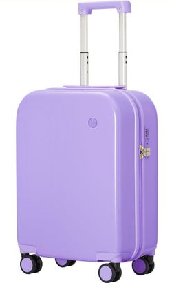 mixi Carry on Luggage, 20'' Suitcase Spinner Wheels Luggage Hardshell Lightweight Rolling Suitcases PC with Cover & TSA Lock for Business Travel, Lila
