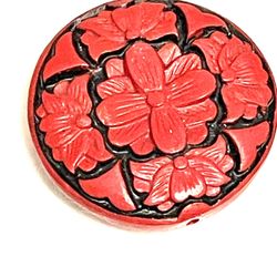 Carved Cinnabar Pendant