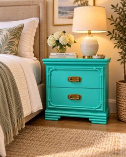 Turquoise 2-Drawer Nightstand – $95