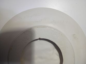 Vintage Frosted Glass Plate with Inscription