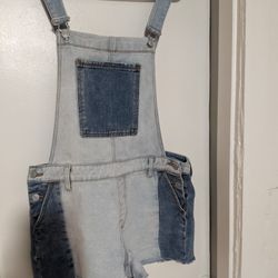 Pac Sun Denim Overall Shorts (Size: Medium)