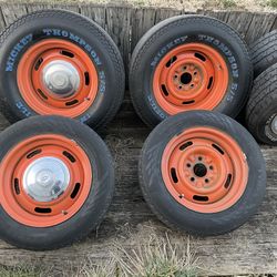 15” Chevy Rally Wheels And Tires