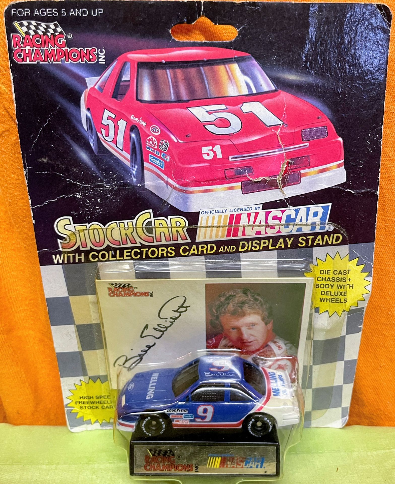 Vintage 1991 Racing Champions Bill Elliot #9 Melling Car 1/64 Scale