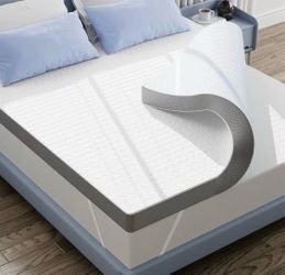 3 Inch Mattress Topper Queen Size Cooling Mattress Pad with Gel Memory Foam New, Open Box, Sealed Package With Removable Soft Cover