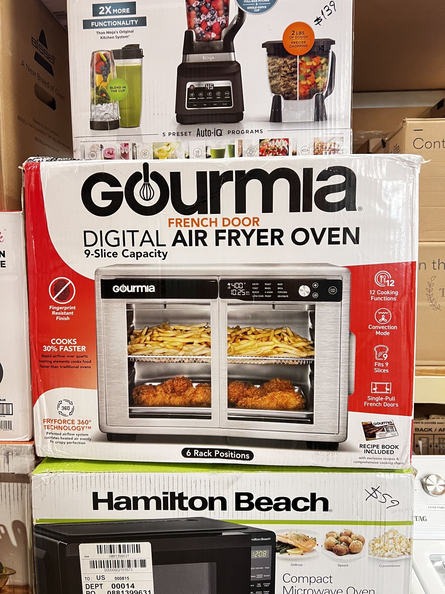 1700W 9-Slice Digital Toaster Oven Air Fryer, 12 Cooking Preset, 35L, Stainless Steel, New in Box