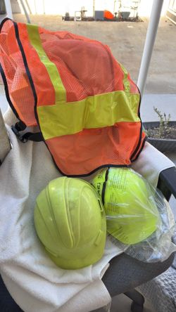 2 Hard Hats And Vest