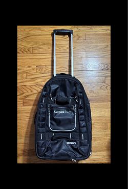 Ogio Pull Through Rolling 23” Travel Bag Suitcase with company logo on the front