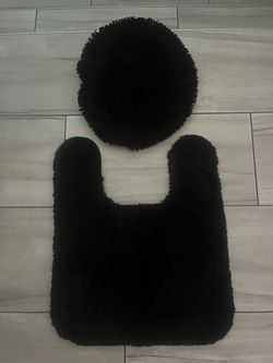 Black Contour Rug & Toilet Seat Cover