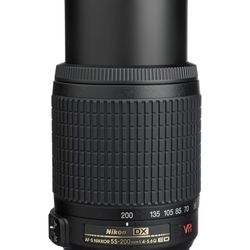 Nikon AFS DX VR ZoomNikkor 55200mm f456G IFED Telephoto Zoom Lens Black