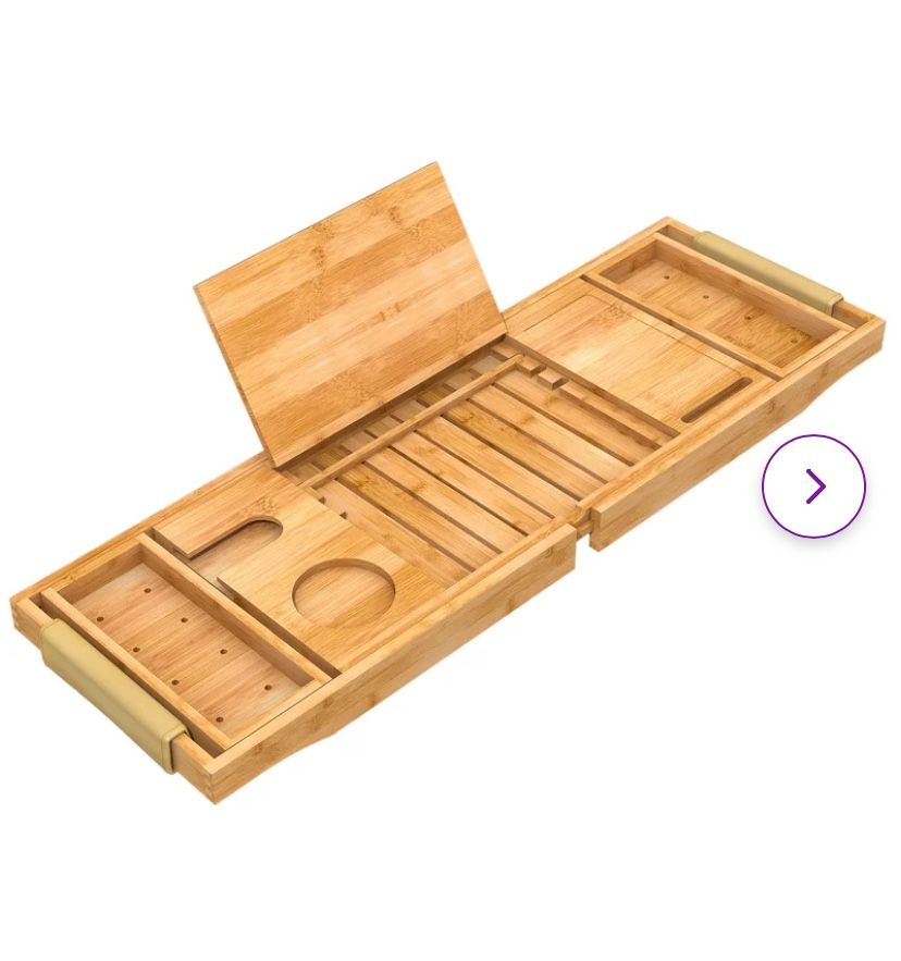 Freestanding Bamboo Bath Caddy Perfect For Valentine’s Day