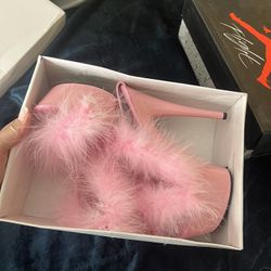 Pink Furry Heels