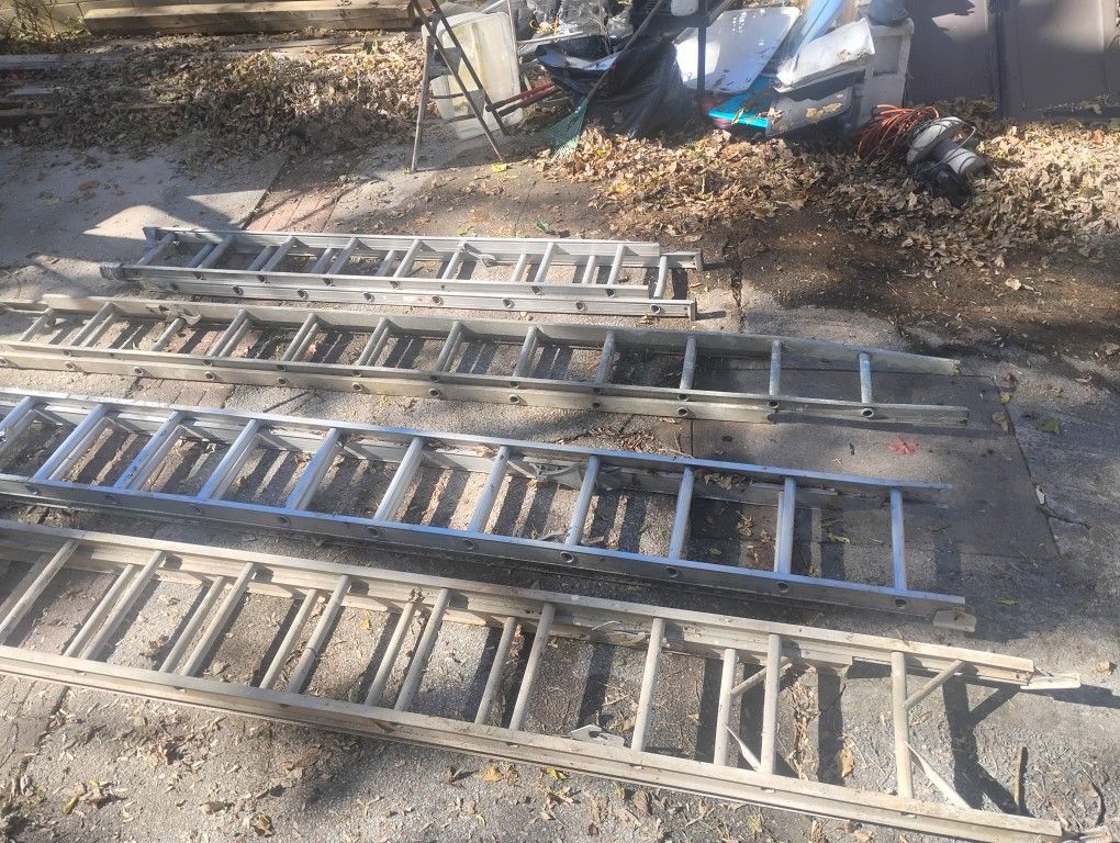 Aluminum Ladders, (3) 20 Ft And (1) 16 Ft