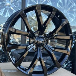 24” GLOSS BLACK FORD REPLICA RIMS TIRES WE FINANCE ALS