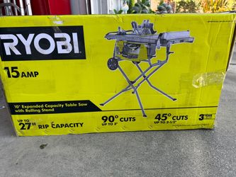 RYOBI 15 Amp 10" Table Saw with Rolling Stand (RTS23) - Open Box / Like New