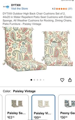 DYTXIII Outdoor High Back Chair Cushions Set of 2