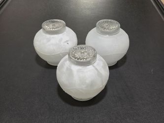 Set of 3 Frosted Swirl Glass Light Fixture Replacement Shades