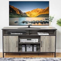 Modern Industrial TV Stand for 65 Inch TV, 58 Inch TV Cabinet Entertainment Center Media Console Table, Double Door TV Stand Buffet Storage Cabinet Si