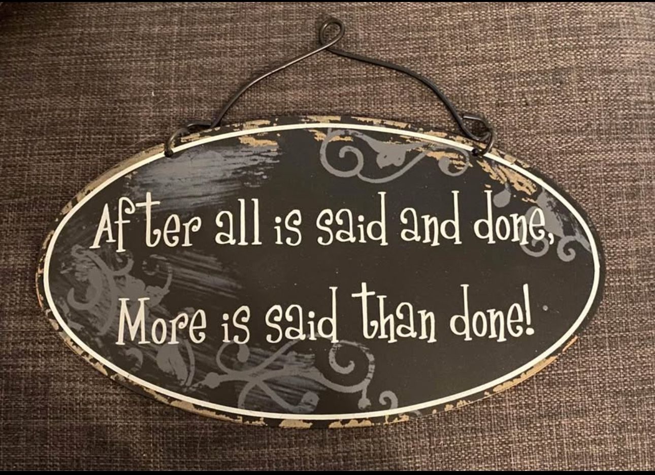 wall sign saying signage plague decor accent