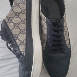 GUCCI GG blue/beige Men’s Luxury Sneaker size 12 (Certificate of authenticity)