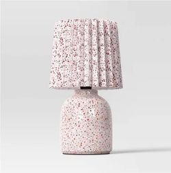 Pink Room Essentials Mini Printed Ceramic Base Table Lamp