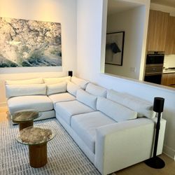 Crate&Barrel L Shaped Retreat Sectional in a Serene Ivory Color