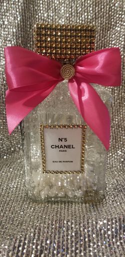 Handcrafted large GLAM CHANEL bling bottle