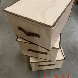 15x12x8 Storage Bins with Lids, Storage Basket with Lid, Decorative Baskets for Organizing, Shelf Organizer Bins for Closet, Beige 