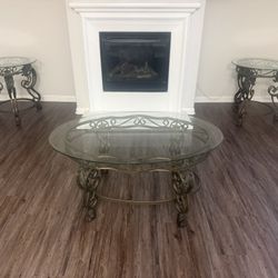 3 Piece Glass Top  Coffee Table Set 