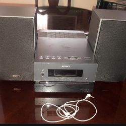 Compact Sony  Cd/Radio With Two Speakers And Cable To Connect To Ur Phone Too