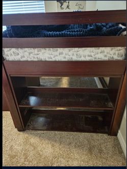Dark Cherry Wood twin bed