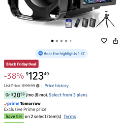 Brand New In Box Bregoo Brand 5K Video Camera Camcorder, UHD 64MP Vlogging Camera