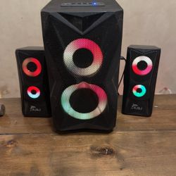 Light Up Powered Monitor/subwoofer Set With Remote . 