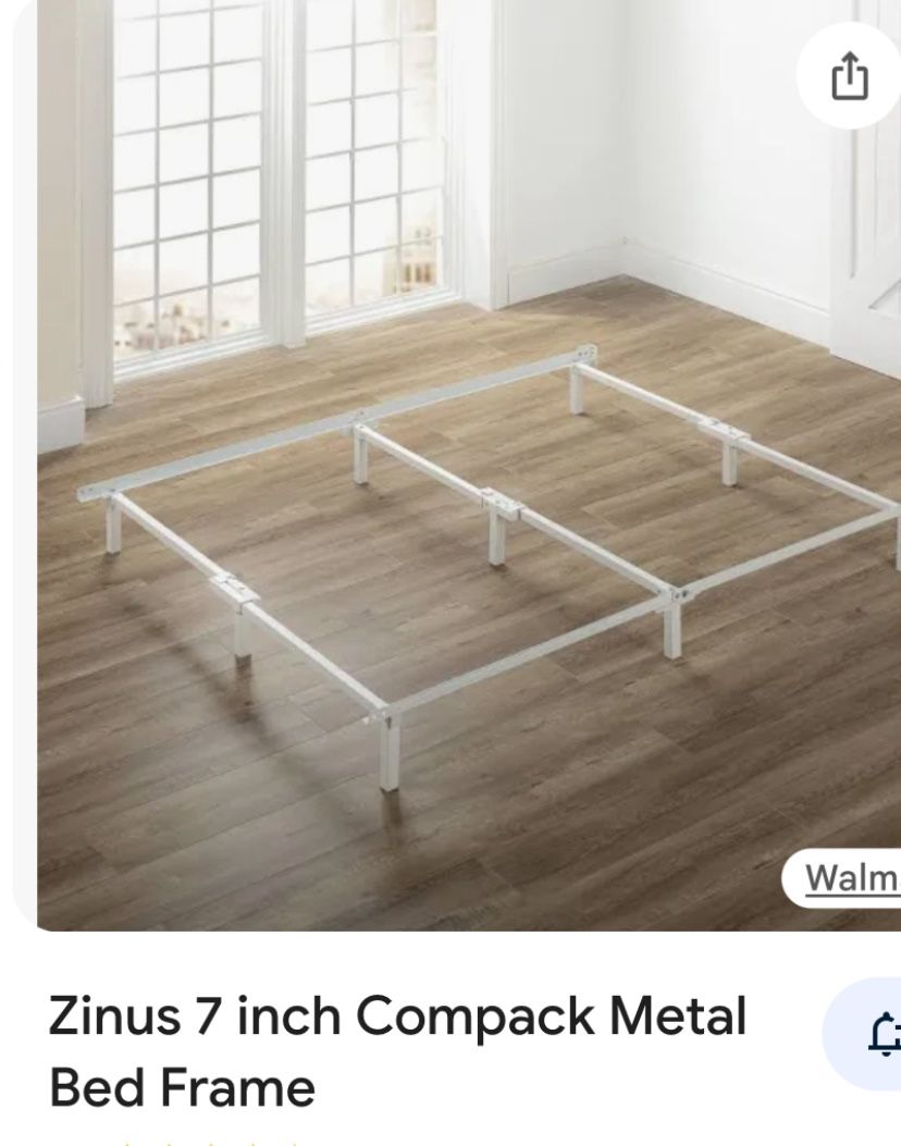 Full Compack Metal White Bed Frame Seal Box Only $75