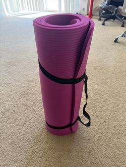 Thick Purple Yoga Mat with Carrying Strap