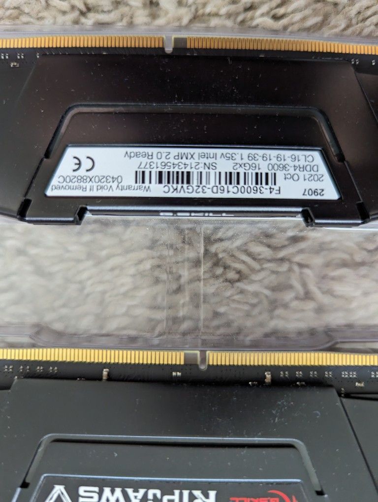 G.SKILL Ripjaws V Series 32GB (2 x 16GB) 288-Pin PC RAM DDR4 3600 (PC4 28800) Desktop Memory Model F4-3600C16D-32GVKC