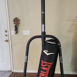 Everlast Powder Coated Steel Bag Stand with Hanging Punching Bag