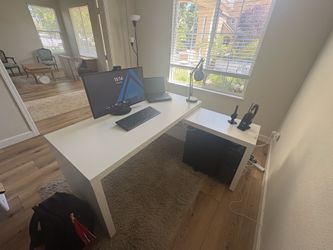 IKEA Malm with pull out panel and drawer unit on casters