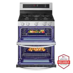 LG 6.9 Cu Smart Double Oven Gas Range 