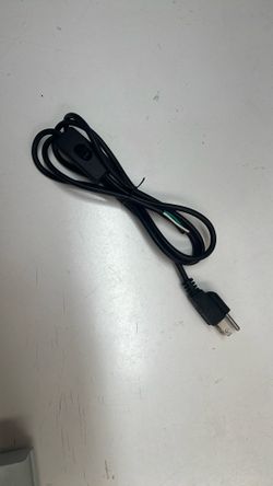 6 feet 3 wires cord pigtail 18 gauge with on-off switch 3-prong polarized plug black