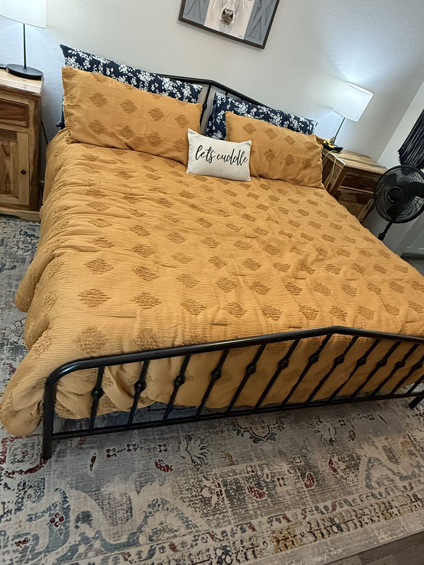 King Size Farmhouse Metal Bed Frame