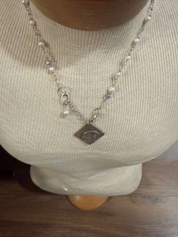Sterling silver necklace with real pearls
