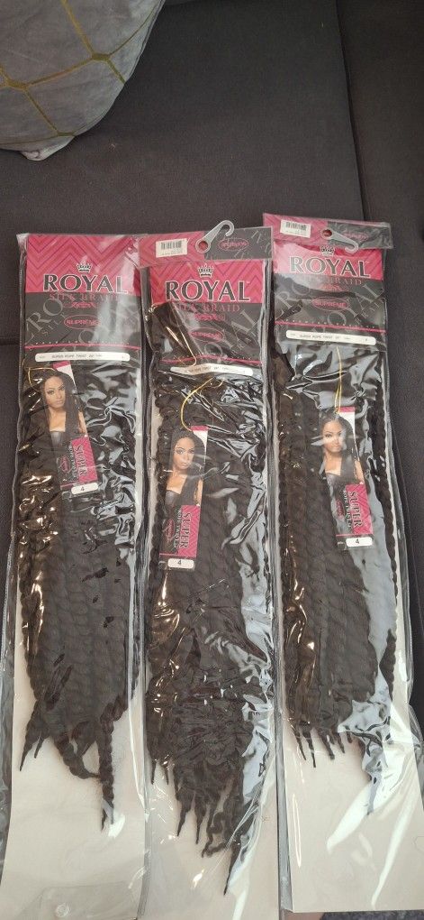 Royal Silk Braid Super Rope Twist 24 Inches Long
